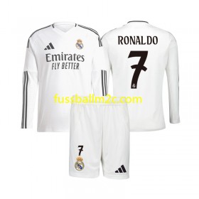Fußballtrikots Real Madrid Cristiano Ronaldo 7 Kinder Heim Trikotsatz 2024-2025 Langarm